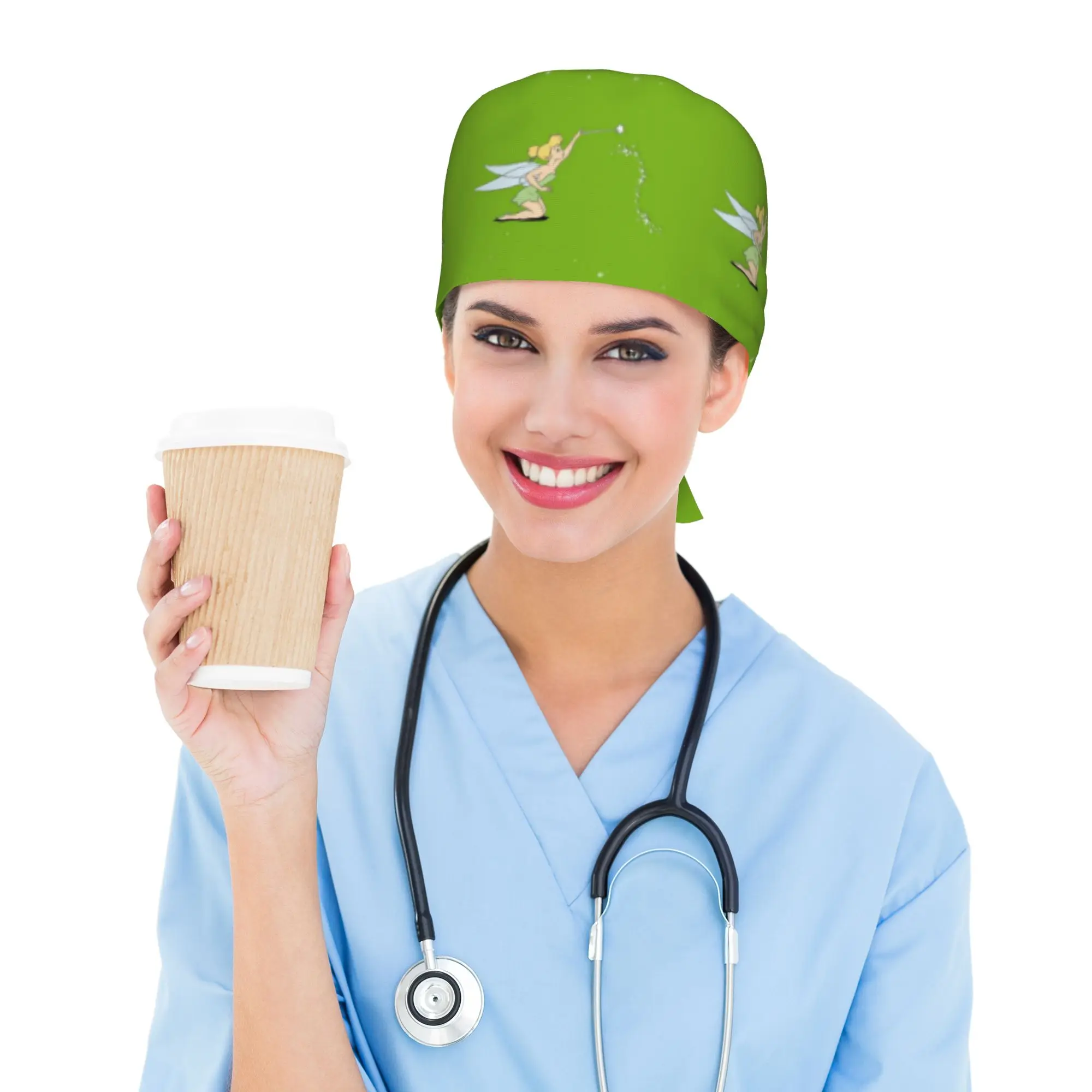 Gorro Quirúrgico de Enfermería con Diseño de Campana de Anime T-Tinker, Gorro de Trabajo para Hospital y Farmacia