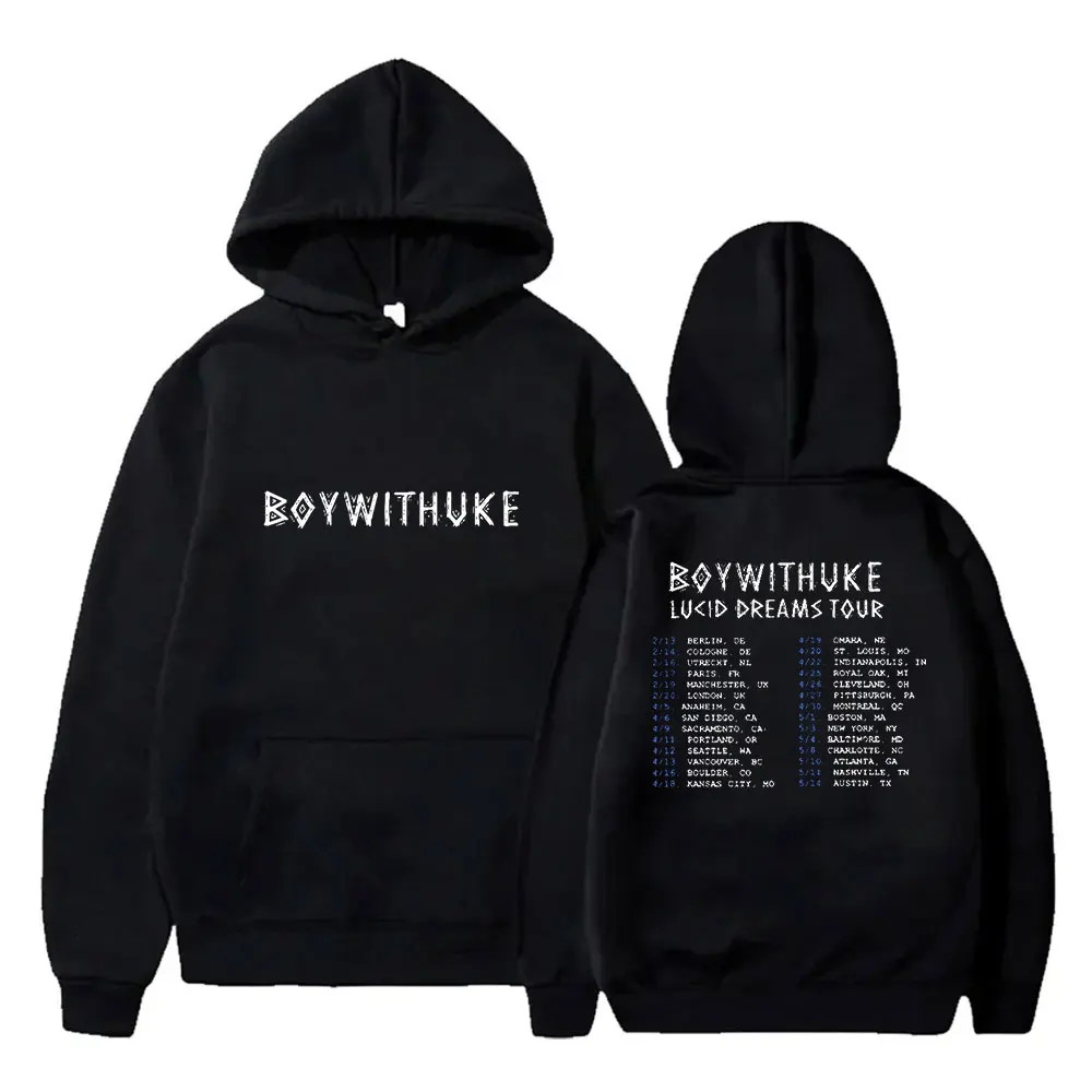 

BoyWithUke Logo Pullover Hoodies Lucid Dreams Tour Merch Unisex Fashion Casual Hooded Streetwear