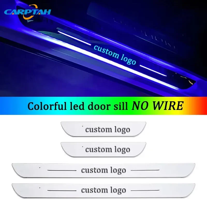 

Trim Pedal Car Exterior Parts For Ford Mustang LED Door Sill Scuff Plate Pathway Dynamic Streamer Welcome Footstep Light
