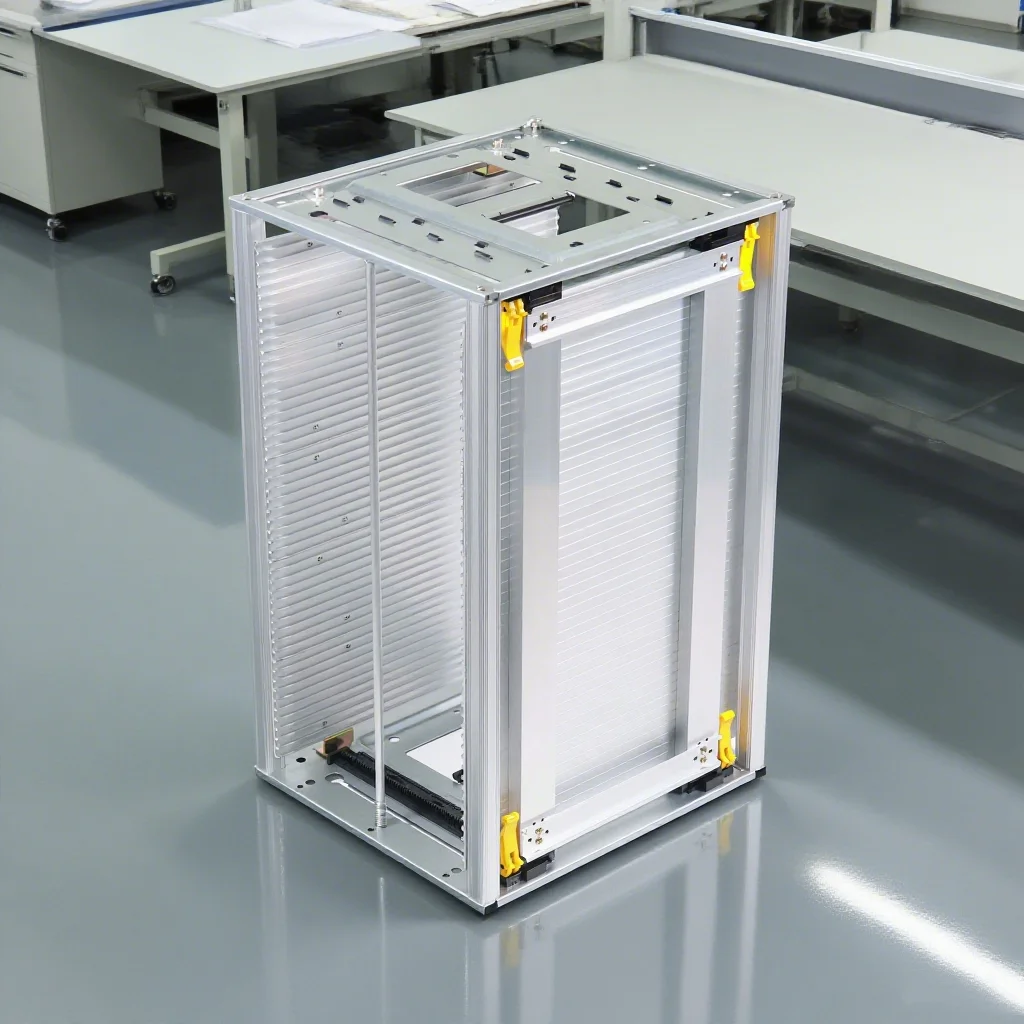 

High Temperature Aluminium SMT PCB Storage Magazine Rack 355x320x563 Mm Conductive Stackable Pcb Rack Stacking Racks & Shelves