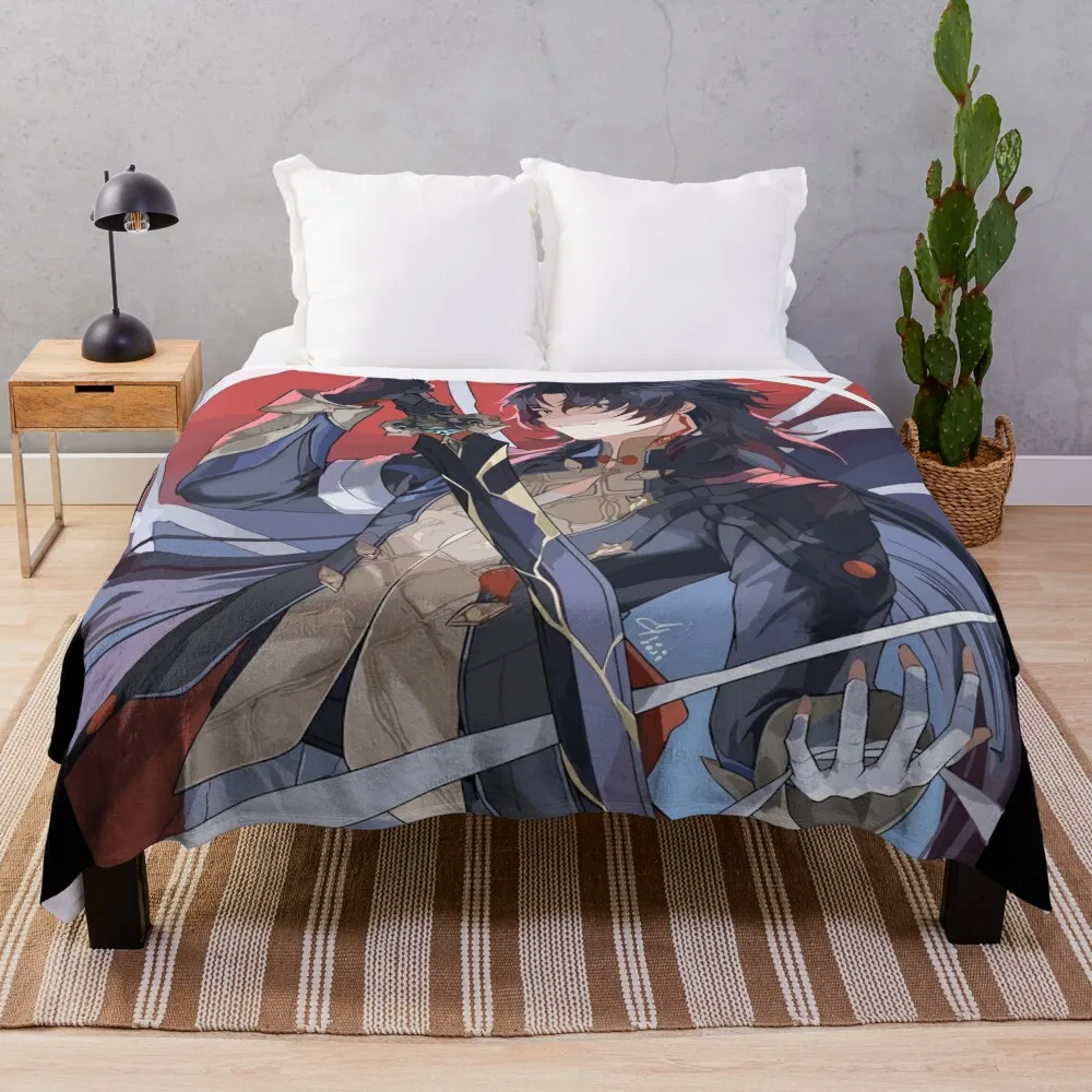 

Blade Honkai Star Rail Throw Blanket Fluffys Large Thermals For Travel Flannels Blankets