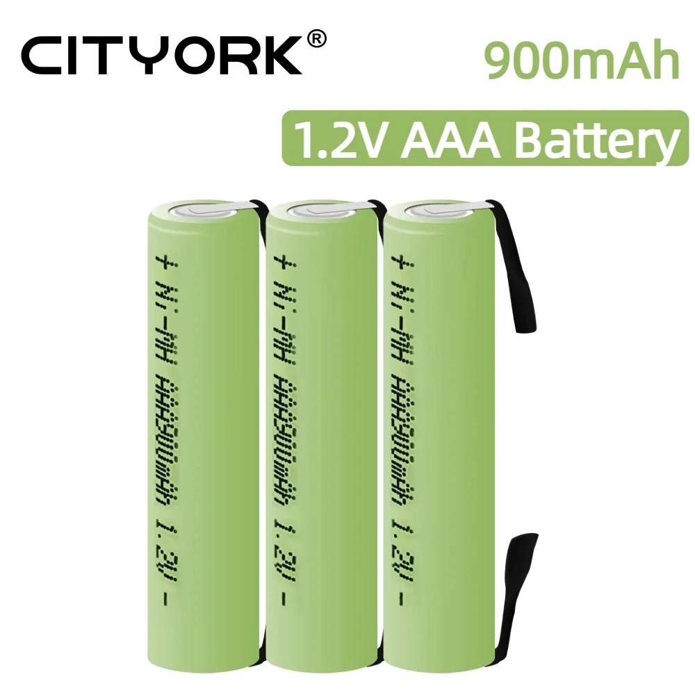 1.2V AAA Rechargeable Battery 900mAh NIMH Battery Green Shell With Welding Tabs For Philips Electric Shaver Razor Toothbrus