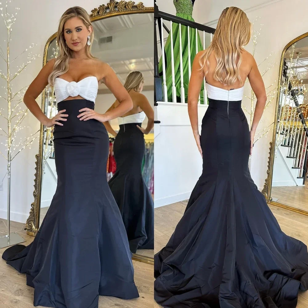 

Сексуальное платье для выпускного вечера по индивидуальному заказу, вечернее платье русалки без бретелек с бантами, обнимающее длиной до пола, гофрированные юбки, шармез, вечер