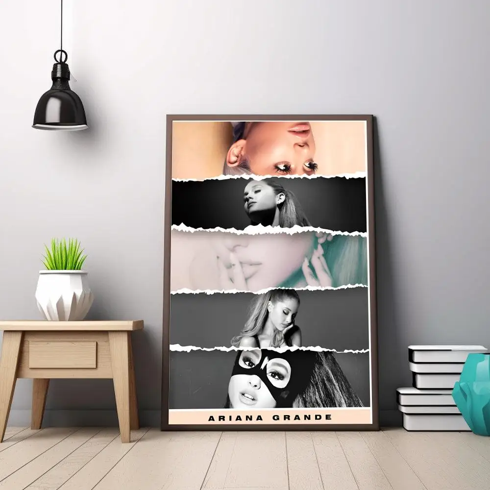 Music Art Poster Ariana Grande Whitepaper Poster Waterproof Paper Sticker Coffee House Bar Aesthetic Art Wall Painting