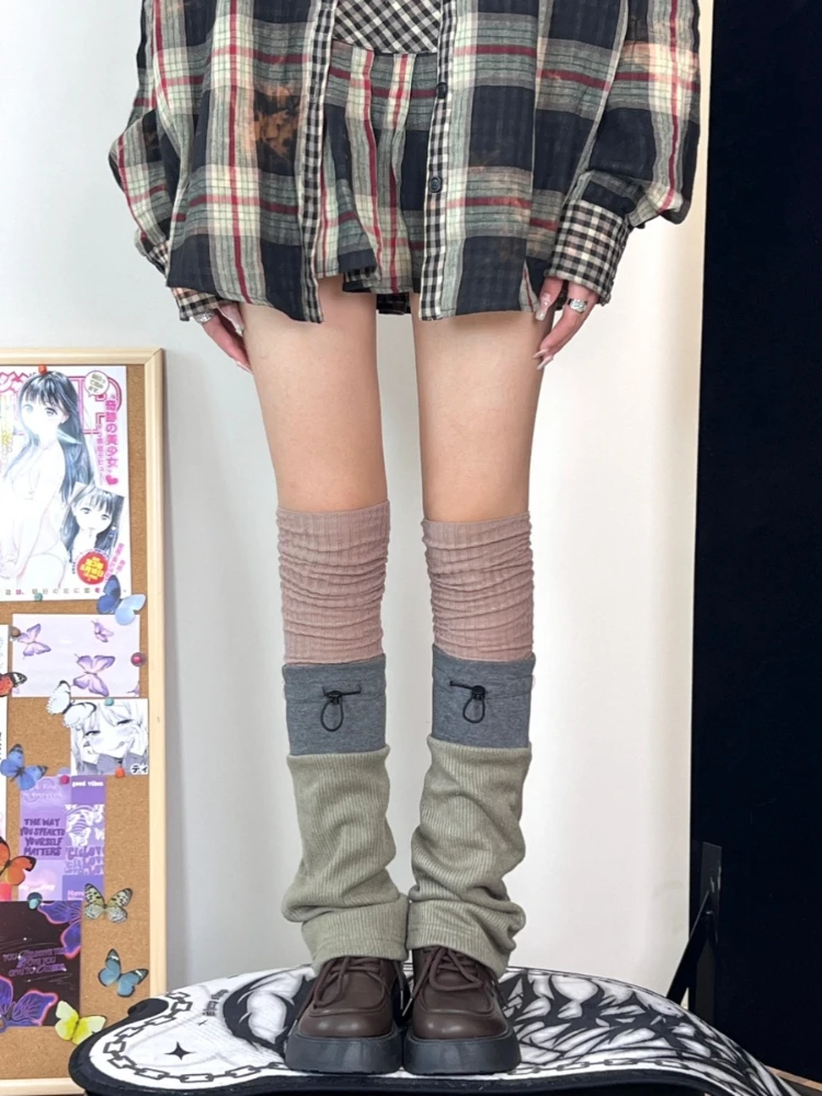 

Tube Socks Gradient Color Women's Casual Simple Japanese Drawstring Contrast Design Micro Pull Foot Sock Four Seasons Universal