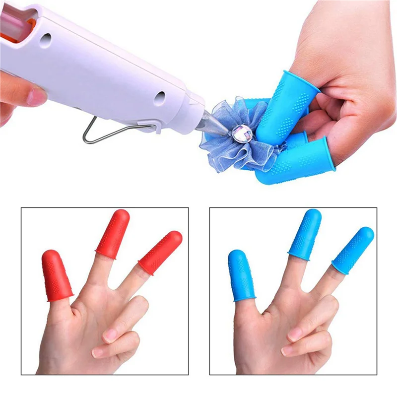 ABXF-Silicone Finger Protectors,40Pc Finger Protector Hot Glue Tool Finger Caps Silicone Finger Guards,Non-Stick Finger Cover