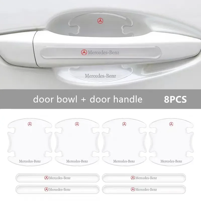Car Door Bowl Handle Protector Stickers Transparent Anti-scratch Film For Mercedes Benz New B/C/E Class A Class C200L GLC CLA