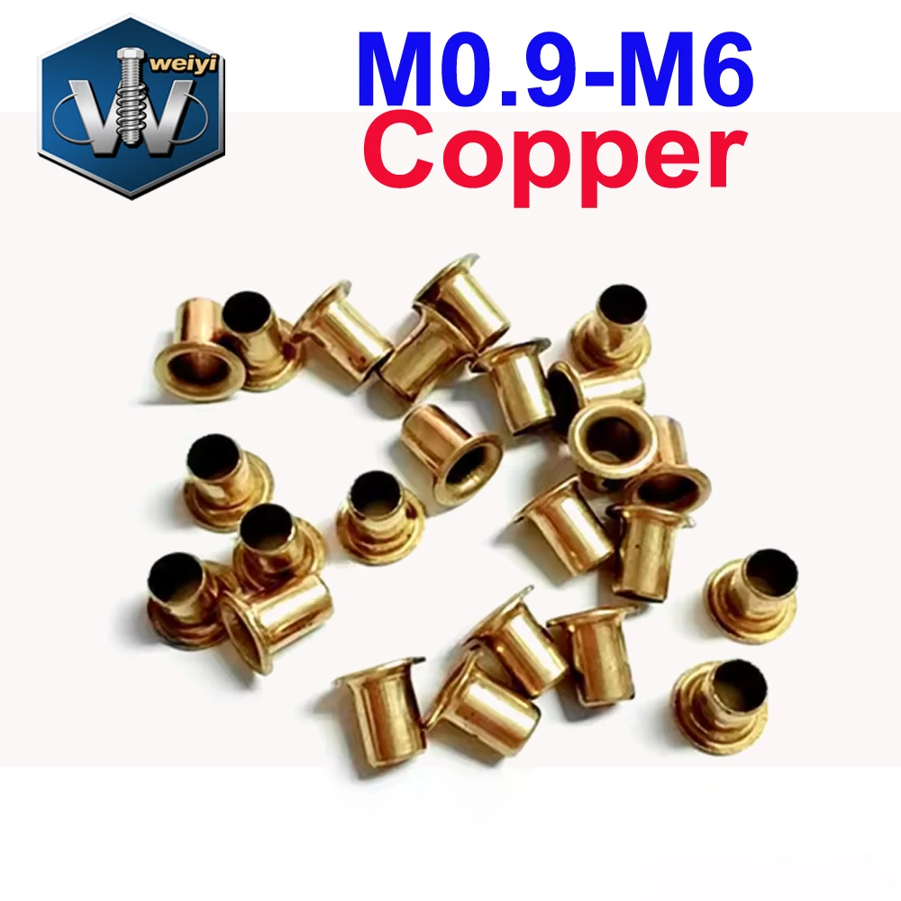 Weiyi M0.9-M6 Hollow Rivet Copper Chicken Eye Circuit Board PCB Nail Through-hole Tubular Rivet Nut Through-hole Rivet Washer