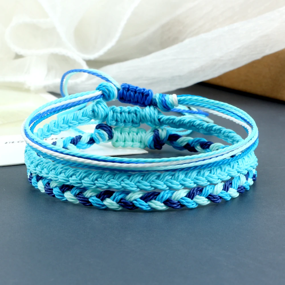 3Pcs/set Waterproof Wax Thread Braided Bracelets Women Men Handmade Multicolor Tibetan Buddhist Bracelet Friendship Yoga Jewelry