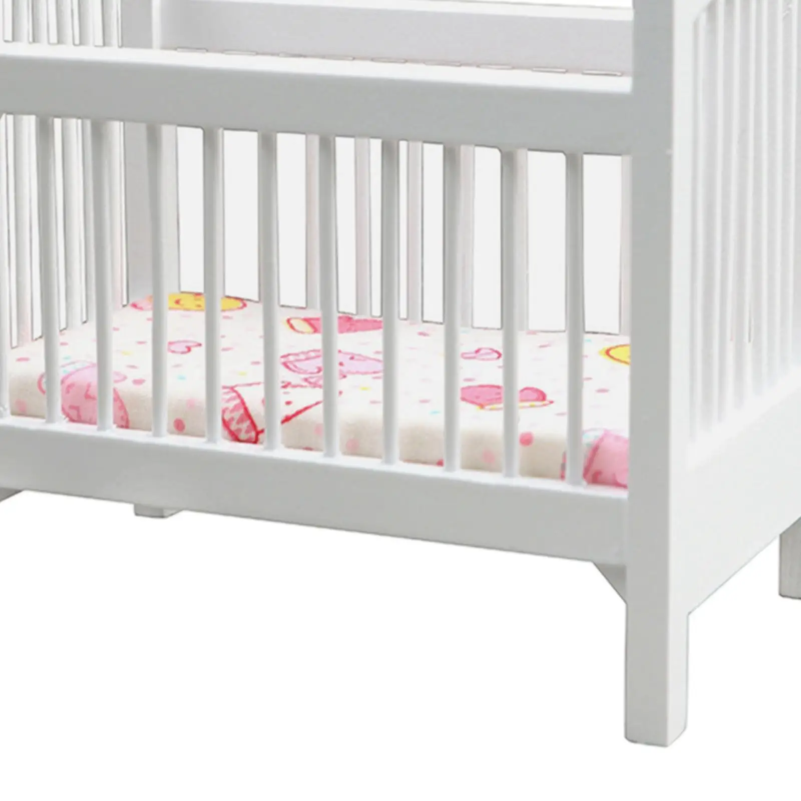 Modern Wooden Baby Crib for Dolls - Stylish Cradle Furniture with Bedding