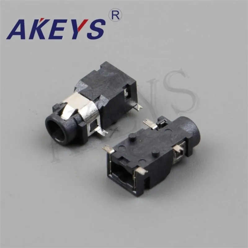 10PCS PJ-321b 3.5 Earphone Jack 4pin Paster 2 Fixed Pin Diameter 3.5mm Outlet Jack For Micro Usb Socket With Switch