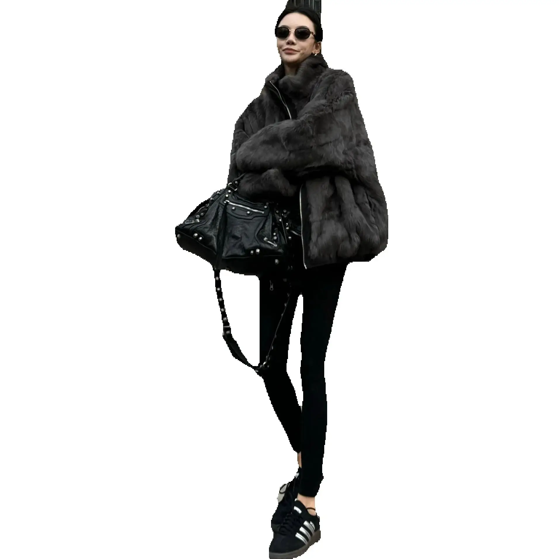 

Casual short double-sided rabbit girl retro fur versatile and warm style glacier coat