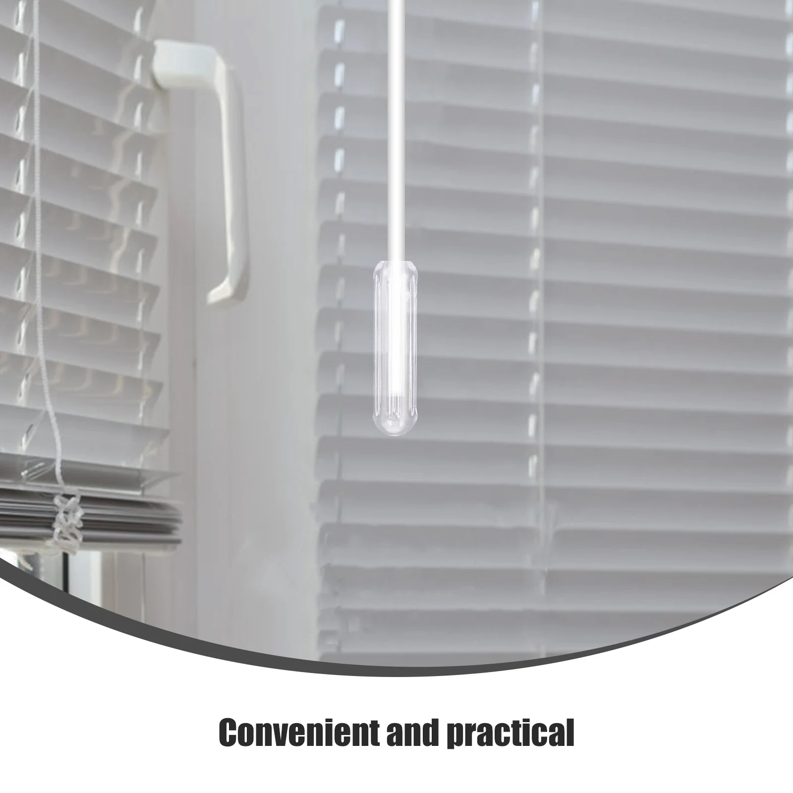 

6pcs Transparent Ribbed Curtain Rod Handle Clear Drapery Wand Parts For Living Room Bedroom Decor Hardware Easy