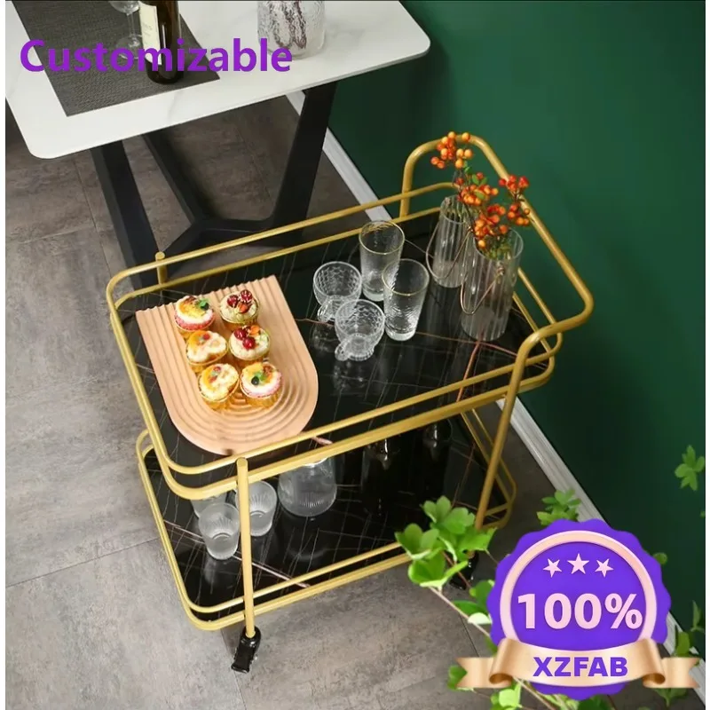 Factory Direct 2026 Dining Car Hotel Restaurant Wine Cart Trolley Mobile Cake Delivery Cart Trolley Home Tea Cart Shelf