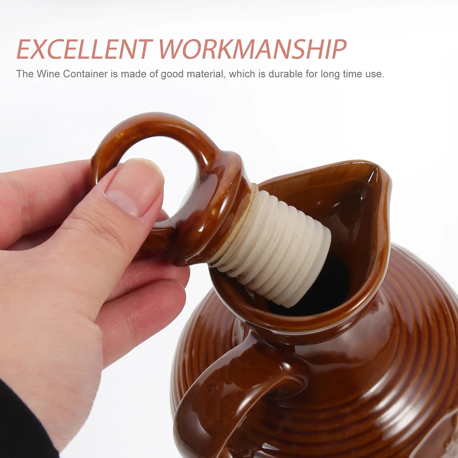 

500Ml Ceramic Wine Jug Smooth Edges Multi Purpose Serving Container for Restaurant Home Wine Kettle Accessory Supply