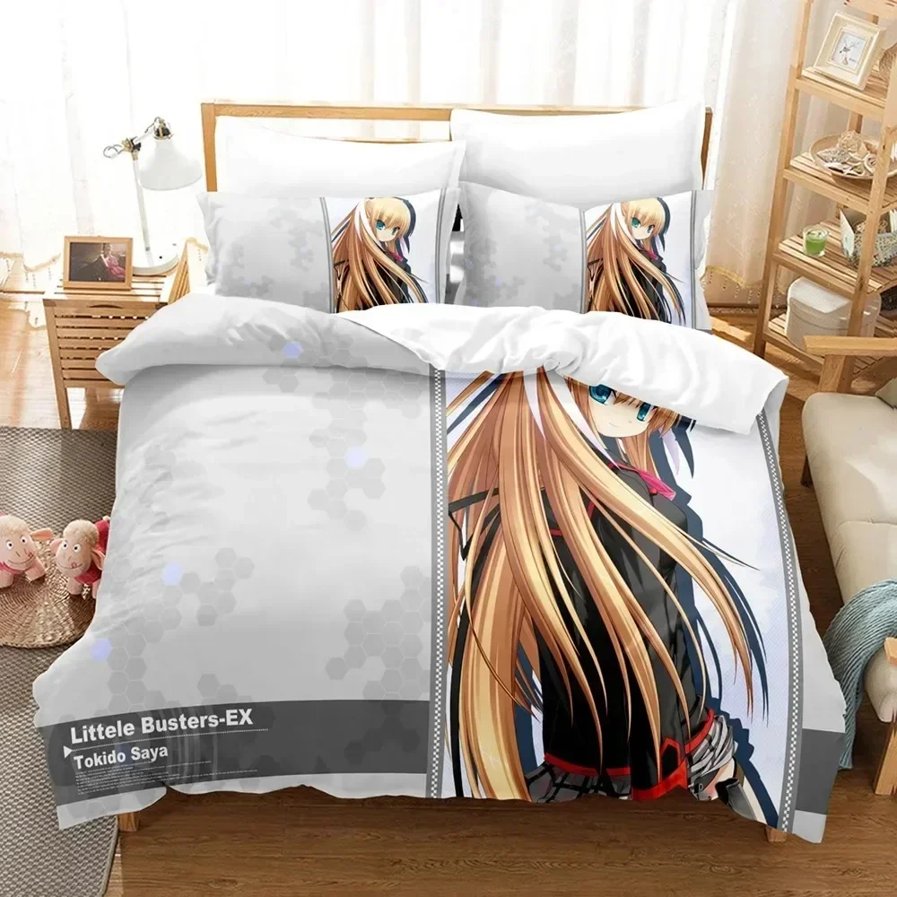 

Fashion 3D The Little Busters Bedding Set Printed Bed Set With Pillowcase Bed Duvet Cover Soft Queen King Size Bedclothes Home