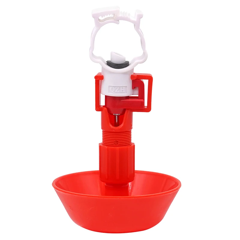 10sets Automatic Chicken Water Hanging Cups Nipple Drinker Bird Coop Chicken Red Waterer Hanging Cup Poultry Farm Drinker Tools