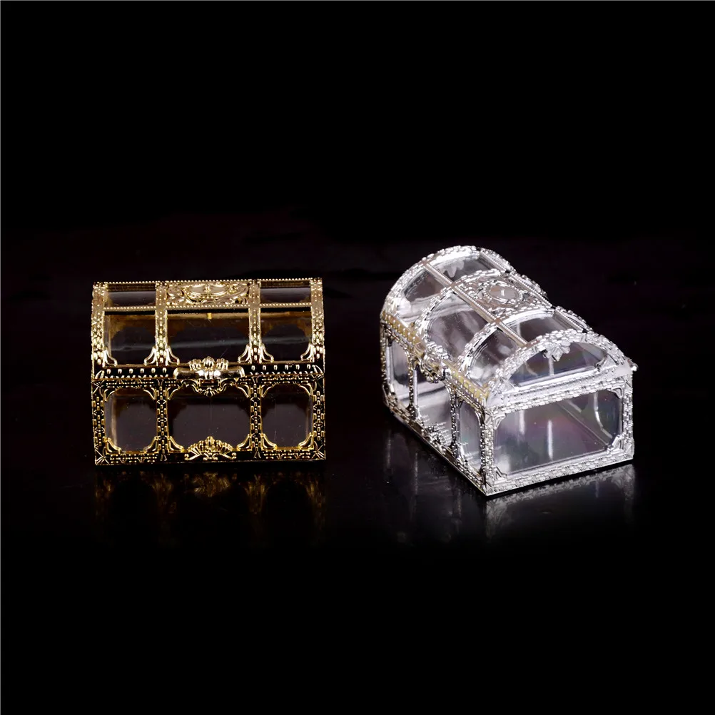 Mini Plastic Treasure Chest Storage Box Jewelry Organizer Box Gift Box Jewelry Storage Box Case Holder Vintage