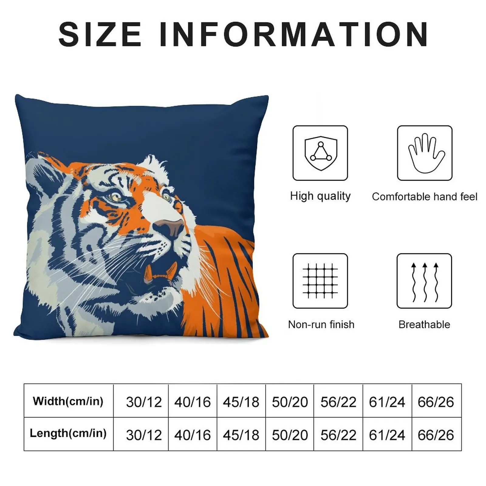 Bengal Tiger Orange and Blue Throw Pillow New year christmas ornaments 2025 Decorative Pillow Covers For Sofa pillow