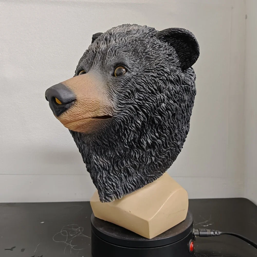 Realistic Bear Head Mask Halloween Cosplay Horror Grizzly Bear Mask Party Accessory Stage Performance Funny Animal Head Cover 4