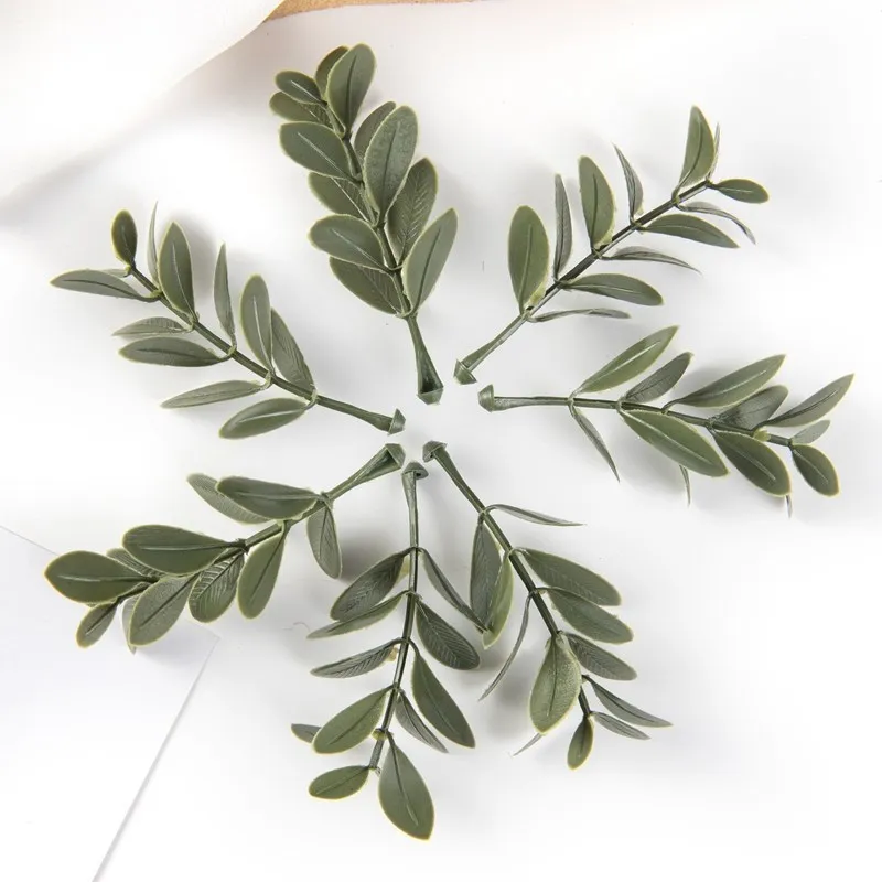 50 Stück künstliche Pflanze verlässt Weihnachts feier nach Hause Hochzeit Hintergrund Wand dekoration Zubehör DIY Kuchen Candy Box Sammelalbum – Detail 11