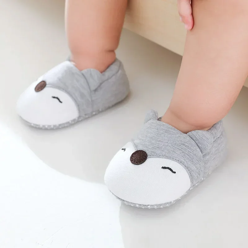 Chaussettes de marche antidérapantes pour bébé, chaussures avec oreilles 3D, motif Animal rayé de dessin animé, pour printemps et automne