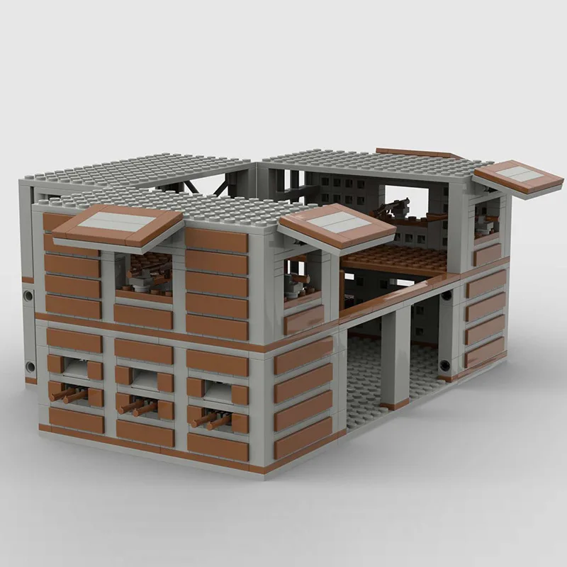 Base militar guarda armazém sentinela pós casa moc bloco de construção meninos montado cena guerra arquitetura brinquedos pequenos tijolos presentes
