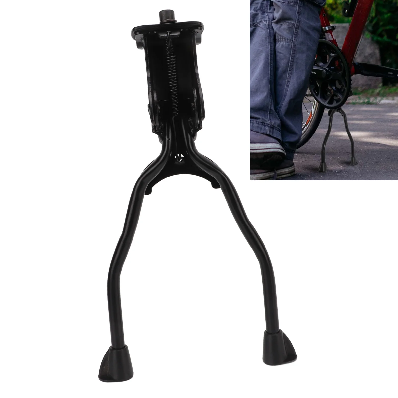 Double Leg Kickstand For Bike Center Mount Bicycle Stand Foldable Heavy Duty Adjustable Bike Kickstand With Dual Leg