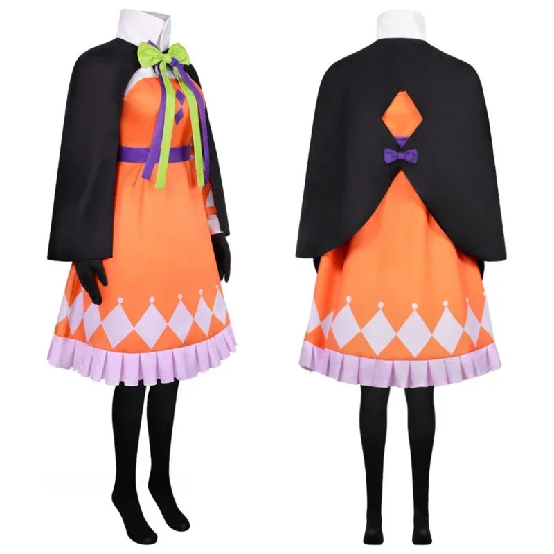 Halloween Goth Pumpkin Skirt Hatsune Miku Anime 12 Pcs Sets Y2k Women's Cute Punk Pumpkin Cosplay Stage 12 Pcs Dress Suit