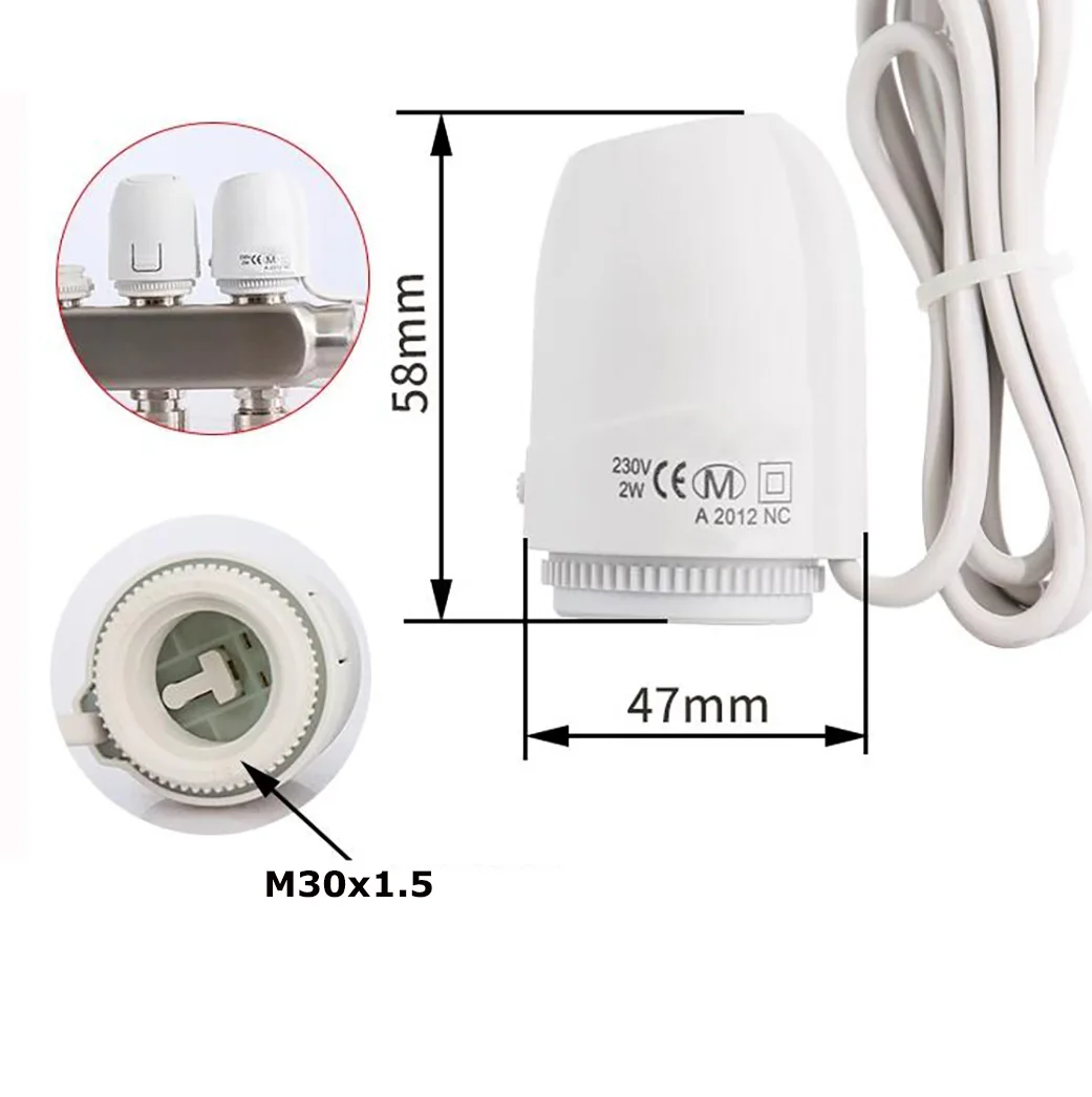 Floor Heating Electric Actuator, Flame Retardant And Waterproof, Home Improvement Solenoid Valve, Normally Closed