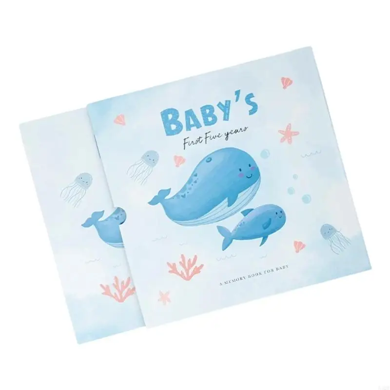 54DF Książka pamięci Baby Memory Journal Wzrost Kamienie milowe Pierwsze słowo Zdjęcie ręczne odciski rąk