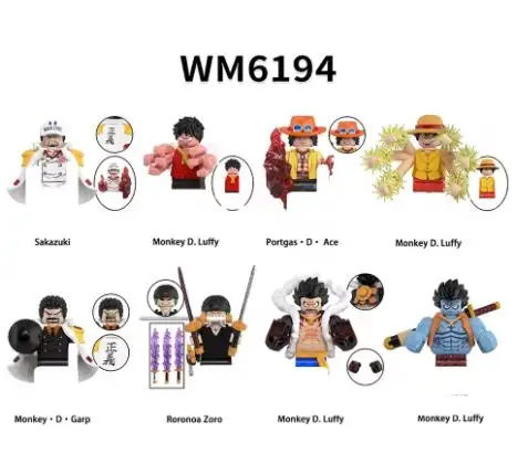 Bandai ONE PIECE Dragon Ball Super Mini Figure Set van 8 Wukong-personages WM6185 WM9183 WM6179 WM6180 WM6181 Verzamelbaar speelgoed