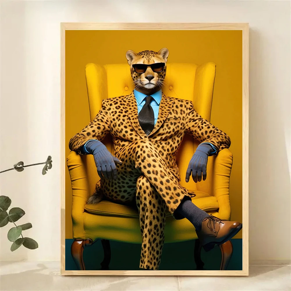 Funny Renaissance Animal Human Body Dog Fox Stag Cat Poster Print Canvas Painting Picture Living Room Wall Art Home Decor Mural