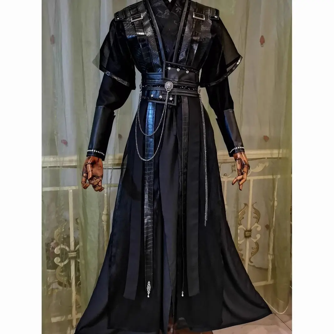 Deluxe Hanfu Men Carnival Cosplay Costume cinese tradizionale Vintage Hanfu Black set Gothic Party Outfit per le donne Plus Size