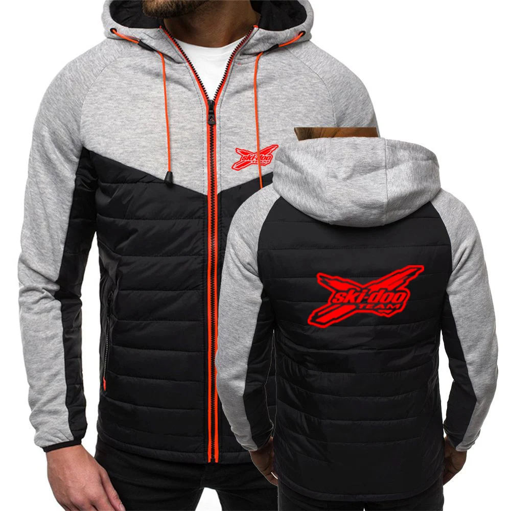 2025 Can Am Ski Doo Team Men New Printing Comfortable Casual Fashion Patchwork Cotton-padded Jacket Hooded Clothes