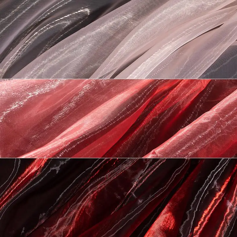 

Gradually Changing Color Laser Eugen Yarn Fabric for DIY Handmade Clothing Kindergarten Projects Wedding Background Creation