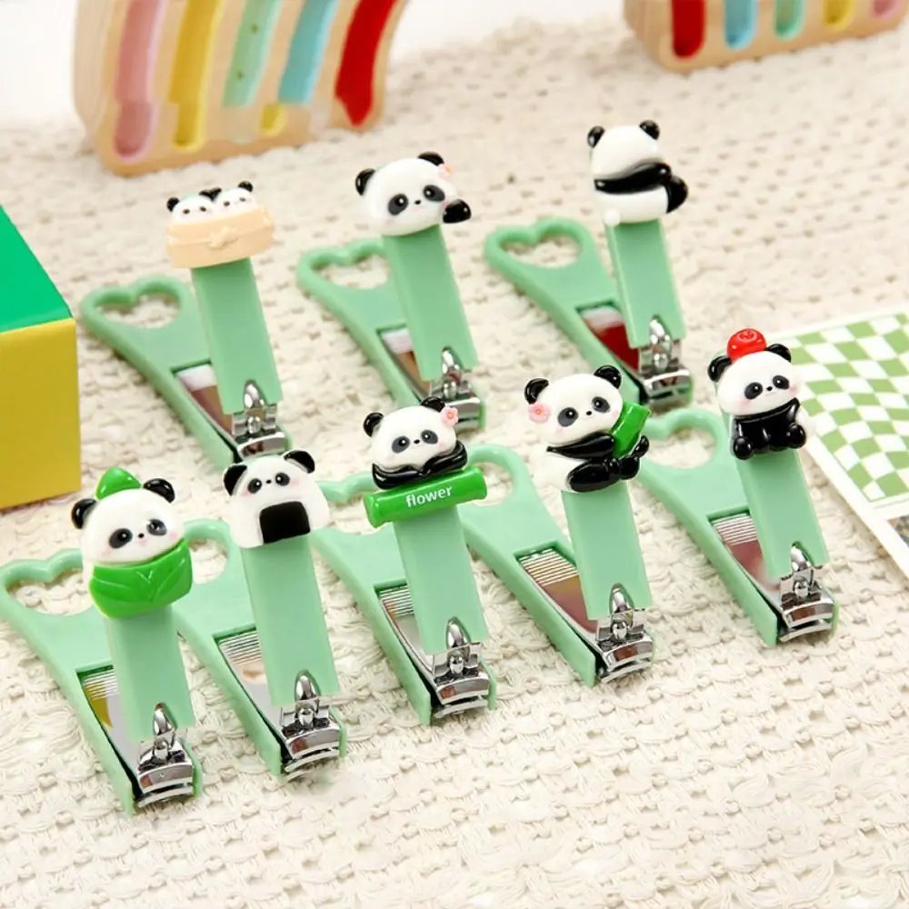 Safety Cartoon Panda Nail Clippers Lovely Sharp And Durable Nail Cutter Practical Use Prevent Splashing Nail Care Tools Women