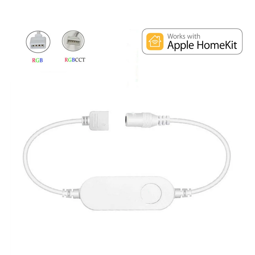 Sterownik LED Smart Mini WiFi Homekit DC 5V 12V 24V RGB RGBCW RGB+CCT do taśm LED, ściemnialny, sterowanie aplikacją, pilotem, sterowanie głosowe Siri