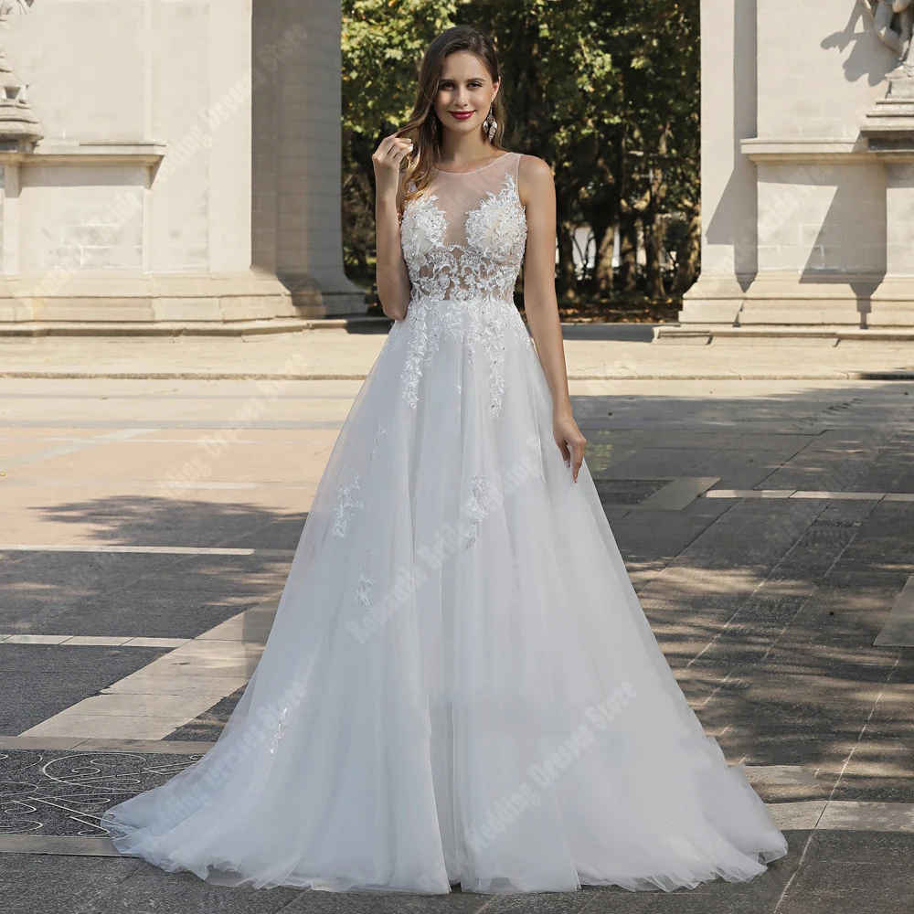 Sweetheart Collar Women abiti da sposa popolare senza maniche Mopping Length Princess Elegant a-line Ball Vestidos De Novia 2024