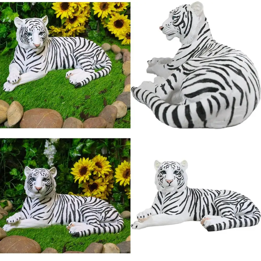 

Экзотическая статуя белого сибирского тигра, длиной 15,5 см, реалистичная скульптура из смолы, подходит для декора дома, сада или улицы