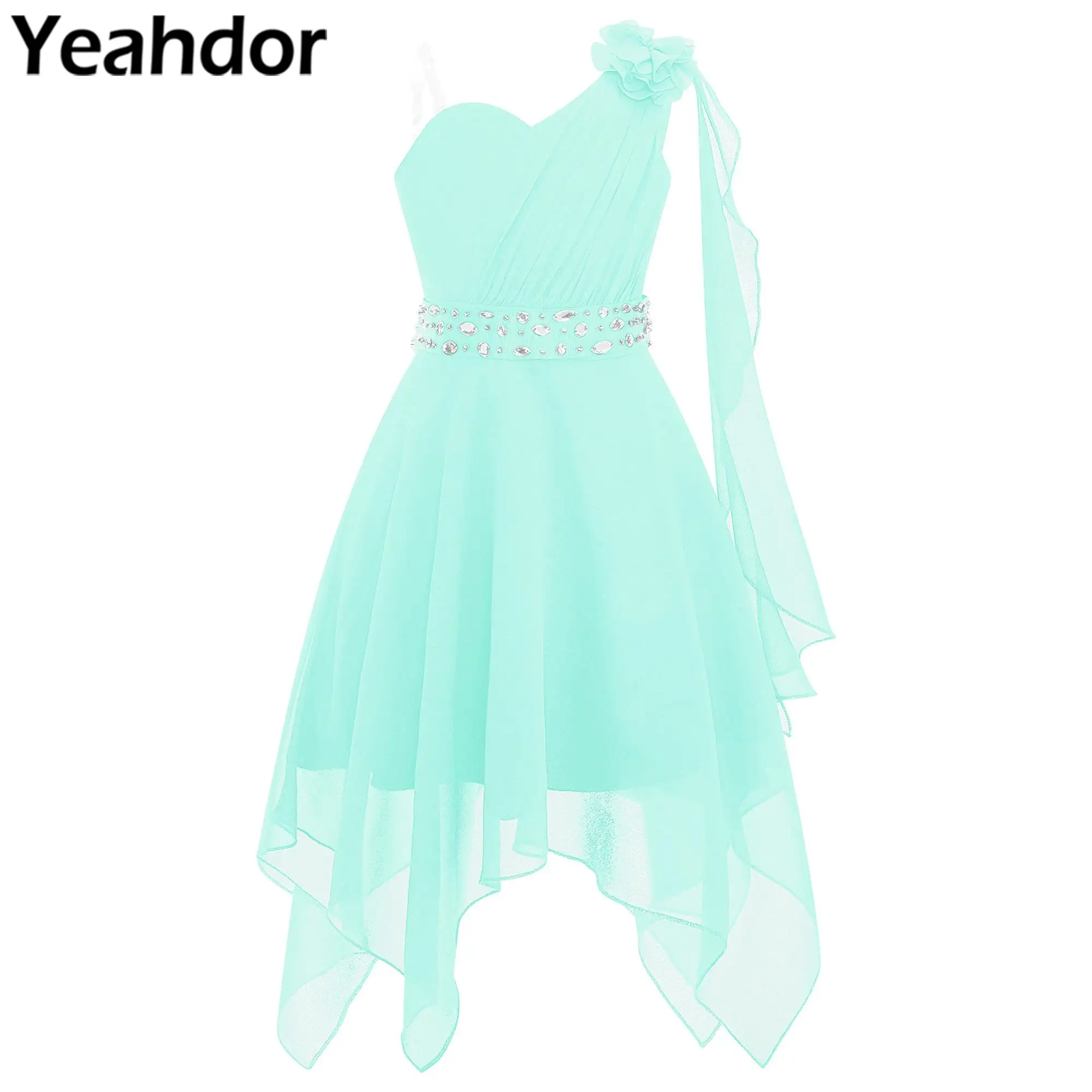 

Junior Bridesmaid Dresses One Shoulder Chiffon Flower Girls Dress Ball Prom Gown Vestido De Fiesta Wedding Birthday Party Dress