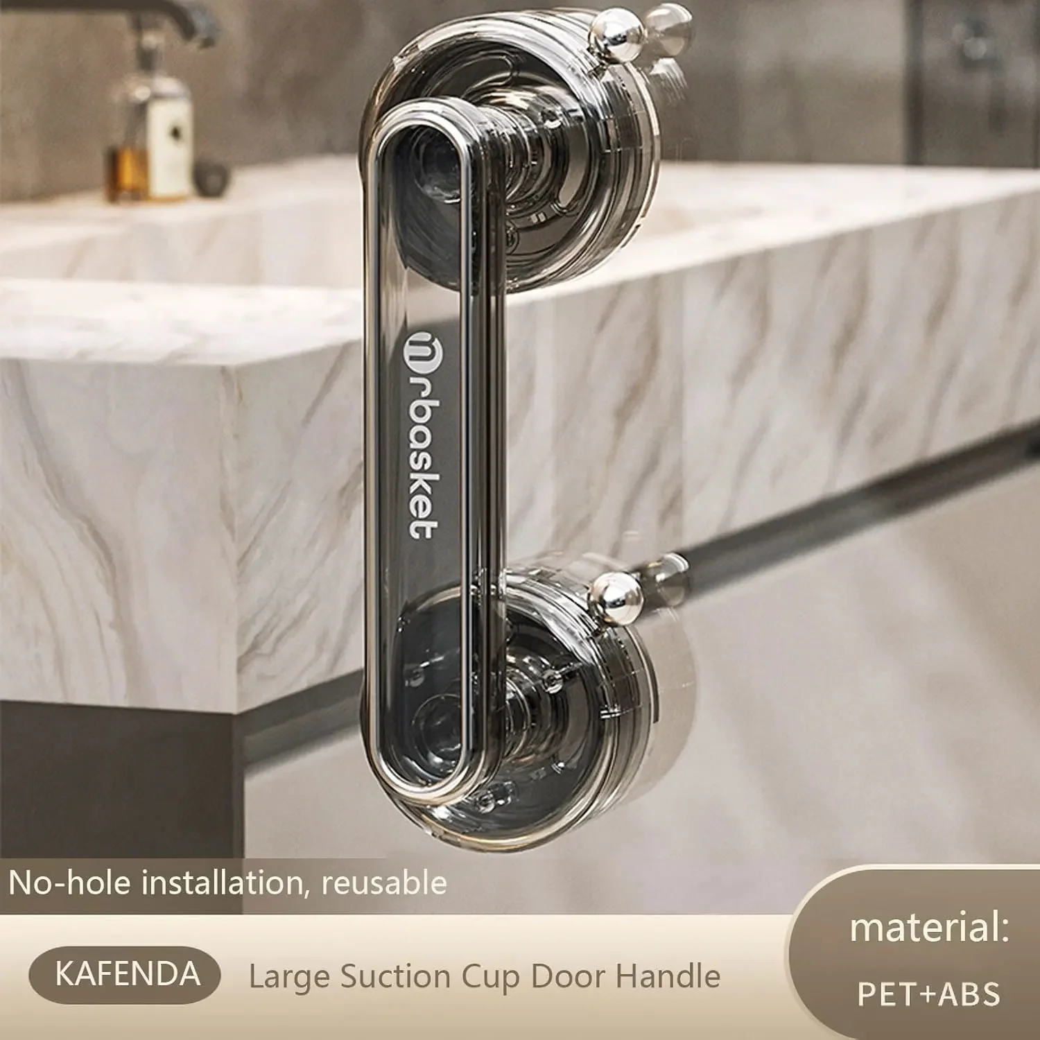 Anti-slip Sliding Door Handle Removable Wardrobe Bathroom Door Handle New Suction Cup Door Handle Anti-slip Waterproof Reusable