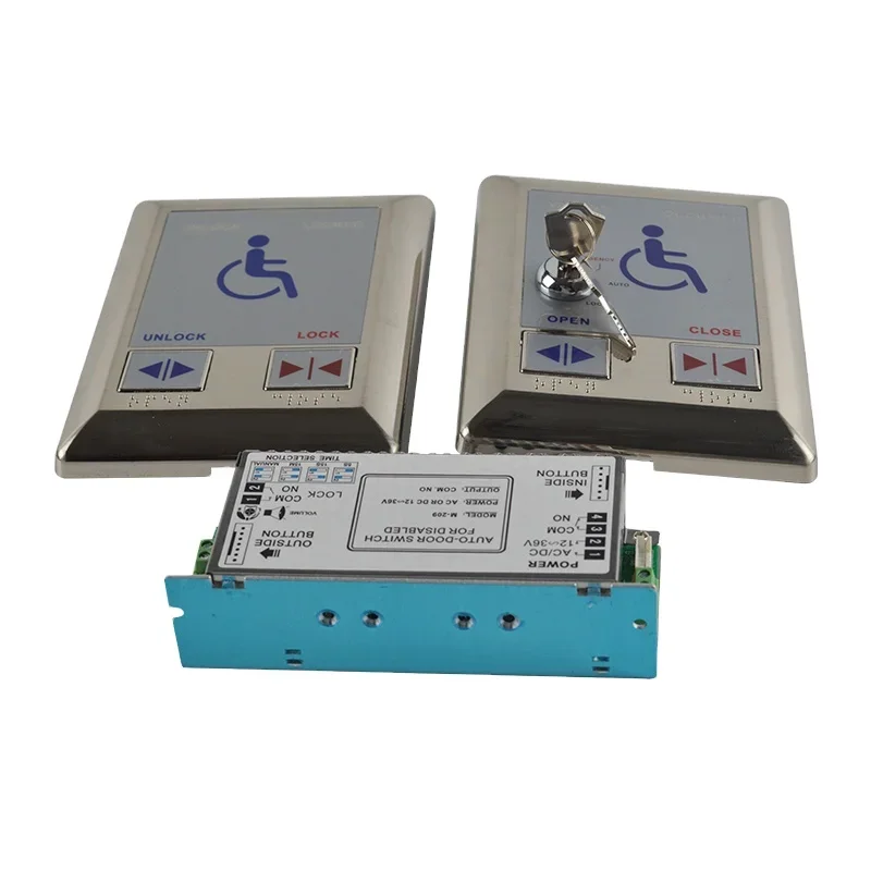 OREDY ระบบควบคุมการเข้าออกประตูอัตโนมัติห้องน้ําทางเข้าและทางออกสวิตช์ปุ่มกดสําหรับคนพิการ