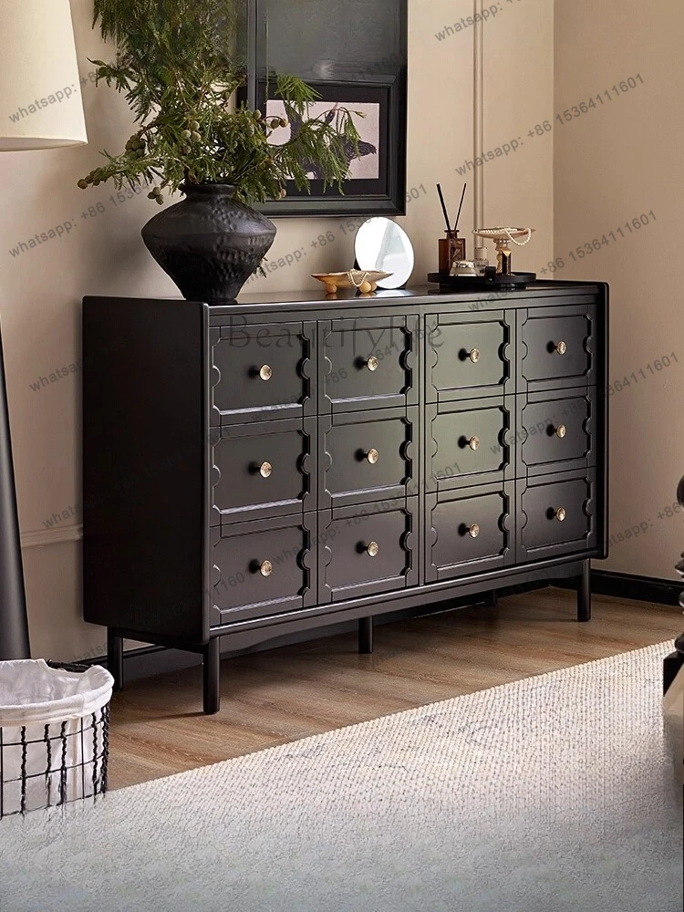 

French retro six-chest cabinet storage bedroom bedside cabinet storage cabinet all solid wood