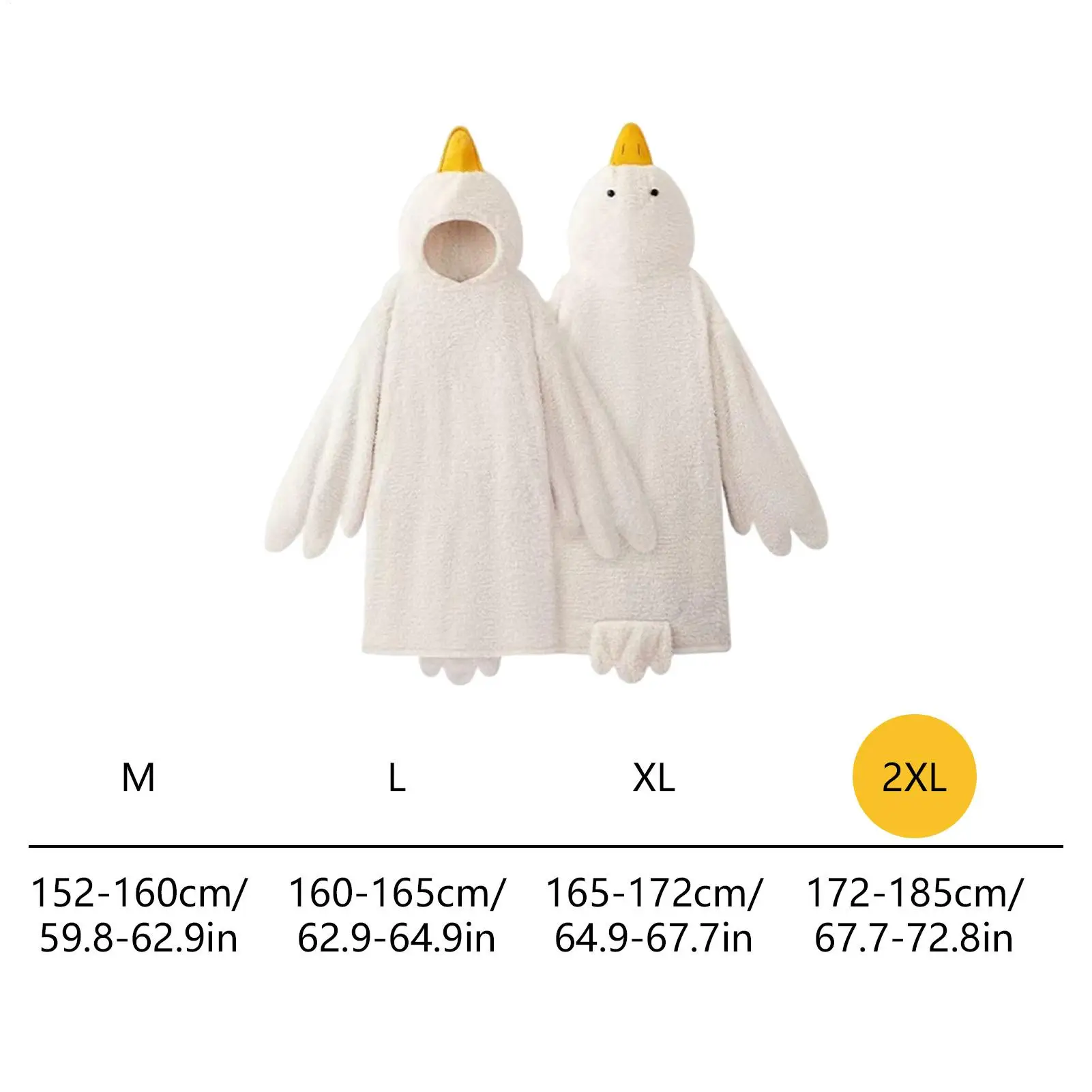 Coral Fleece Hooded Robe Big Goose Nightgown Funny Goose Couple Cute Cartoon Sleepwear Cosplay Duck Home Clothes image 6