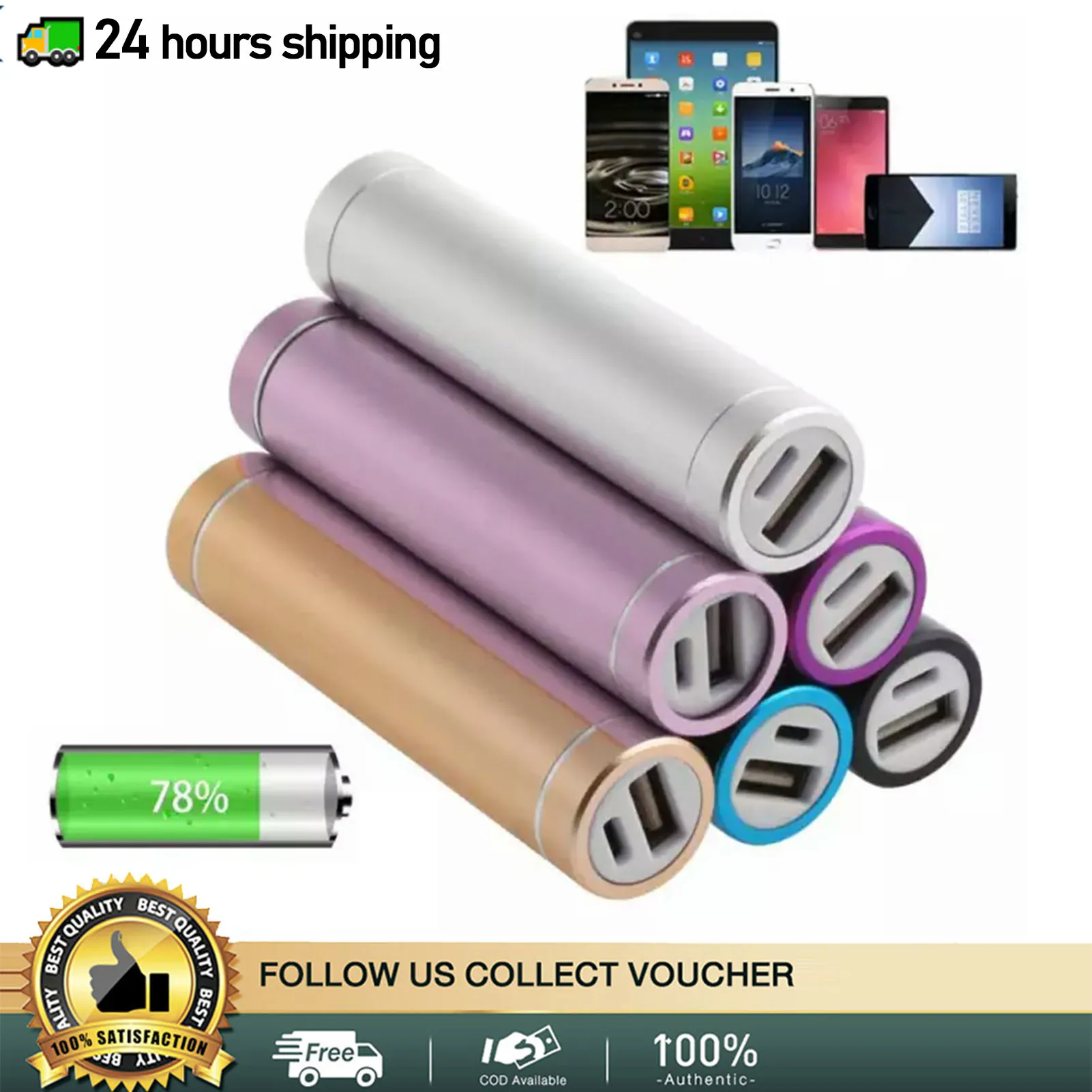 Mini Battery Bank Power Back Case Aluminum Cylindrical Cellphone 18650 Battery Backup Charger USB DIY Box Battery Storage Case