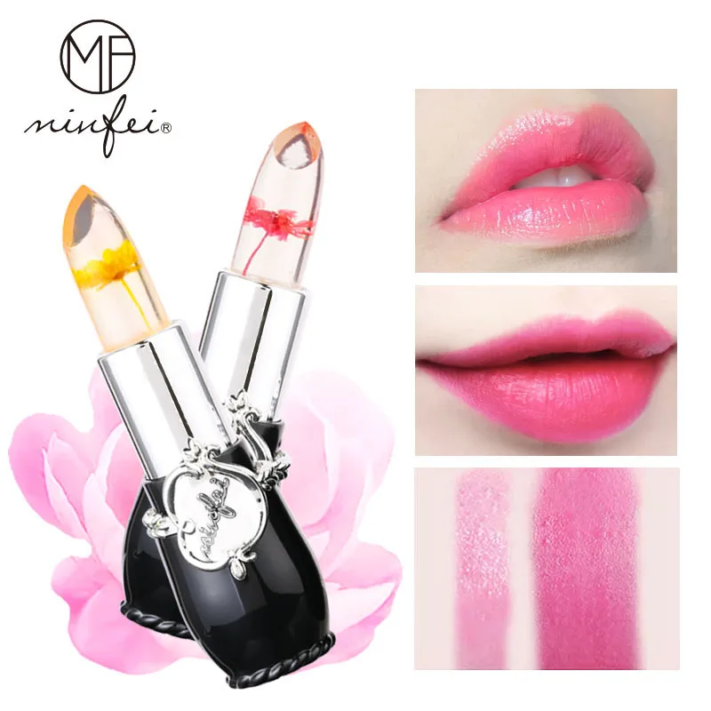 6 Kleur Gelei Bloem Bloem Lippenstift Transparante Lippenbalsem Make-Up Blijvende Vrouwen Lippen Tint Stick Hydraterende Verzorging Crème Koreaanse Cosmetica