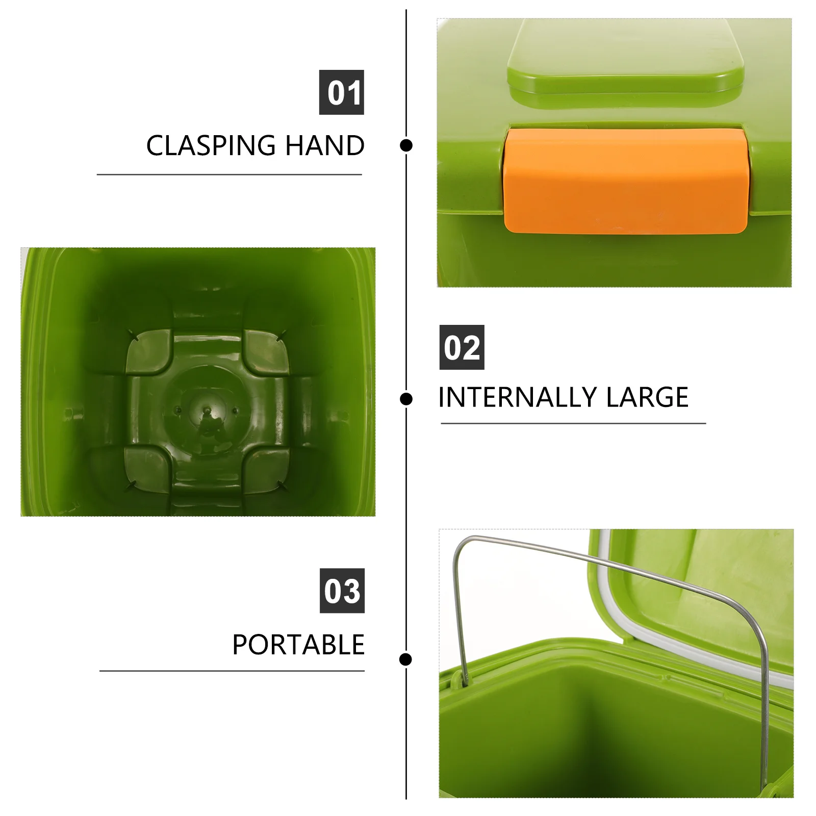 

Plastic Trash Can with Lid 10L Desktop Kitchen Wastebasket Food Waste Container for Bedroom Office Home Food Waste Container