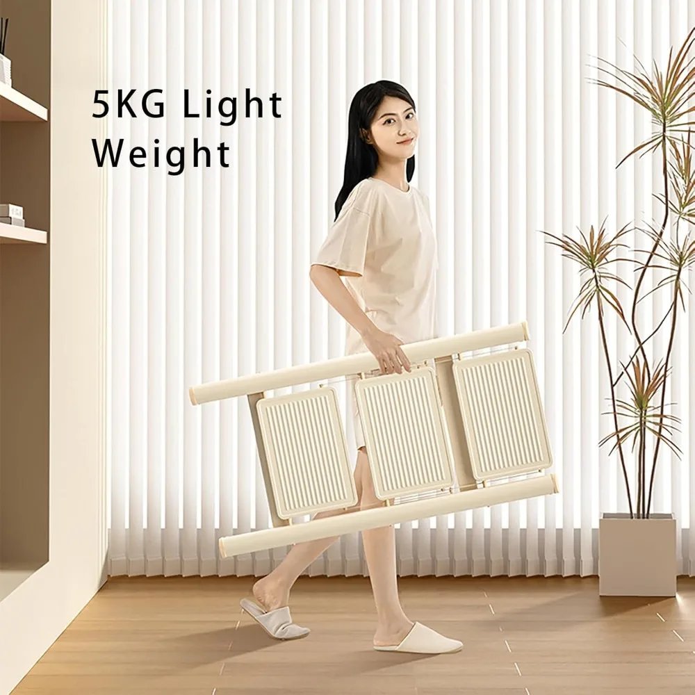 مقعد قابل للطي من الفولاذ الكربوني خفيف الوزن للبالغين - سلم من 3 طبقات بدواسة عريضة 20 سم، يدعم 330 رطل، متين ومحمول