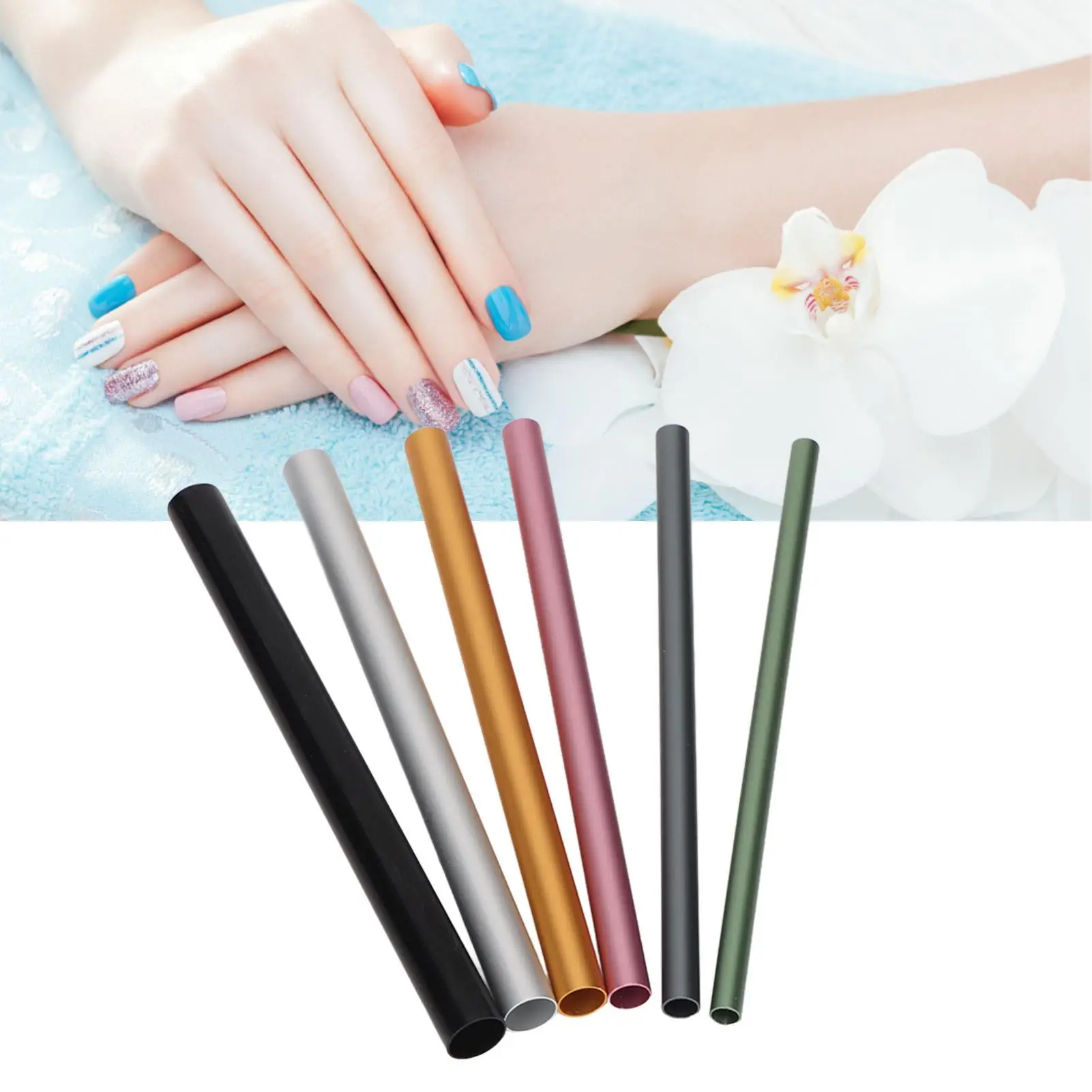 5 صناديق أكريليك للأظافر C منحنى تشكيل عصا جل ألومنيوم للأشعة فوق البنفسجية لأطراف الأظافر أنبوب قضيب لتطويل وتصميم الأظافر